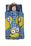 Minions One in a Minion Toddler Nap Mat - Includes Pillow & Fleece Blanket – Great for Boys and Girls Napping at Daycare, Preschool, Or Kindergarten - Fits Sleeping Toddlers and Young Children