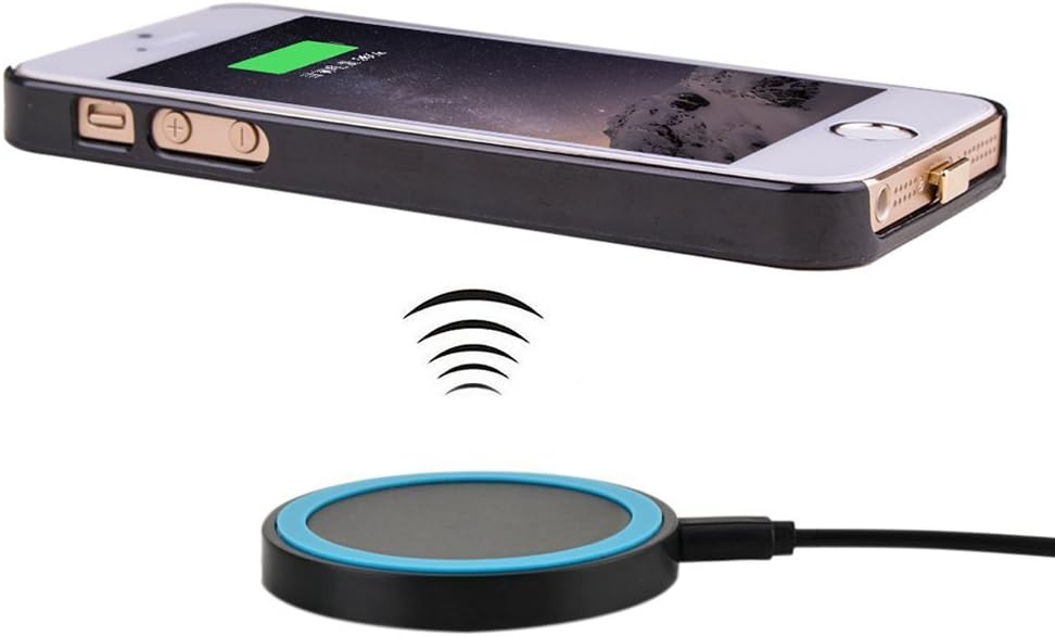 Antye Wireless Charger for iPhone 5S/ SE/ 5, Qi Wireless Charging Receiver Shell Case and Qi Power Wireelss Charger Pad for iPhone 5, 5S, SE, Black
