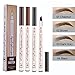 Microblading Eyebrow Pencil Tattoo Brow Ink Pen Waterproof Long Lasting Smudge-Proof Eyebrow Tattoo Pen with Micro-Fork Tip Eyes Makeup (Black)