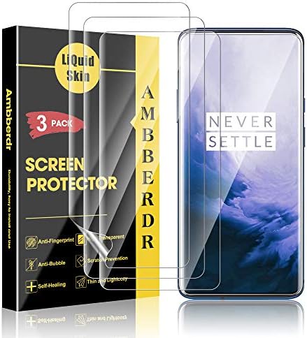 AMBBERDR [3-Pack] Screen Protector for OnePlus 7 Pro Coverage Flexible Film [Not Wet Applied]