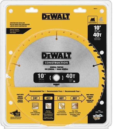 Dewalt 10 Inch Miter Table Saw Blade Atb Thin Kerf 5 8 Inch