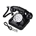 Richer-R Retro Phone,WX-3011 Vintage Retro Telephones One-line Operation with Multi Function Traditional Bell Ring,Plastic Home Telephone Retro Wire Landline Phone(Black)