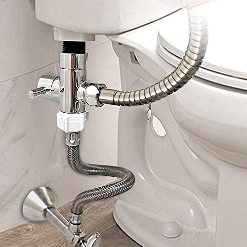 Baitaihem Stainless Toilet Bidet Sprayer Steel Handheld Shower Sprayer for Bathroom Self Cleaning (Set A)