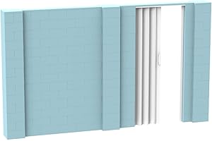 EverBlock 12’ x 7’ Wall Kit with Accordion Door | 3’ x 7’ Doorway | Modular Building Blocks | Wall Display System | Room Divi