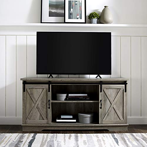 New-58-Inch-Sliding-Barn-Door-Television-Stand-Grey-Wash-Finish