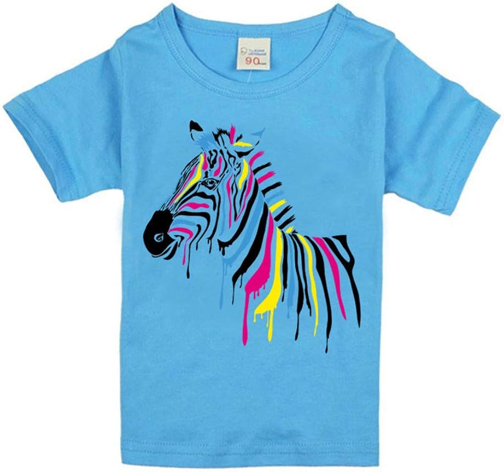 Kid's Zebra Cartoon TShirts Boys/Girls Funny Tops T Shirt Children Cool Baby Clothing