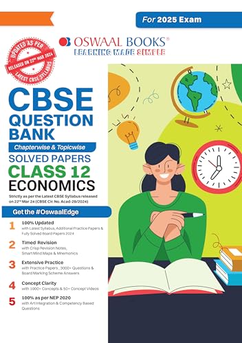 Oswaal CBSE Question Bank Class 12 Economics, Chapterwise and Topicwise Solved…