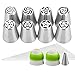 YIHONG Set of 8 Russian Piping Pips with Storage Box, Baking Supplies with 8 Icing tips, 1 Leaf tip Cake Decorating Tips for Cookies Birthday Wedding Cake