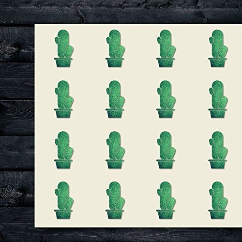 Cactus Flower Pot Plant Nature Craft Stickers, 44 Stickers at 1.5 Inches, Great Shapes for Scrapbook, Party, Seals, DIY Projects, Item 29713