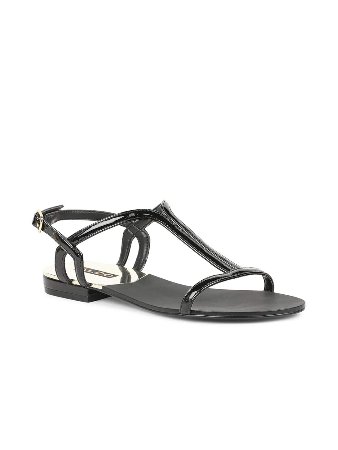 aldo black flat sandals