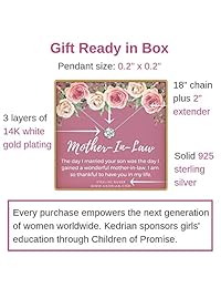 KEDRIAN - Collar para madre en derecho, plata de ley 925, regalo para madre en derecho, regalo para el día de la madre en derecho, colgante para madre del novio
