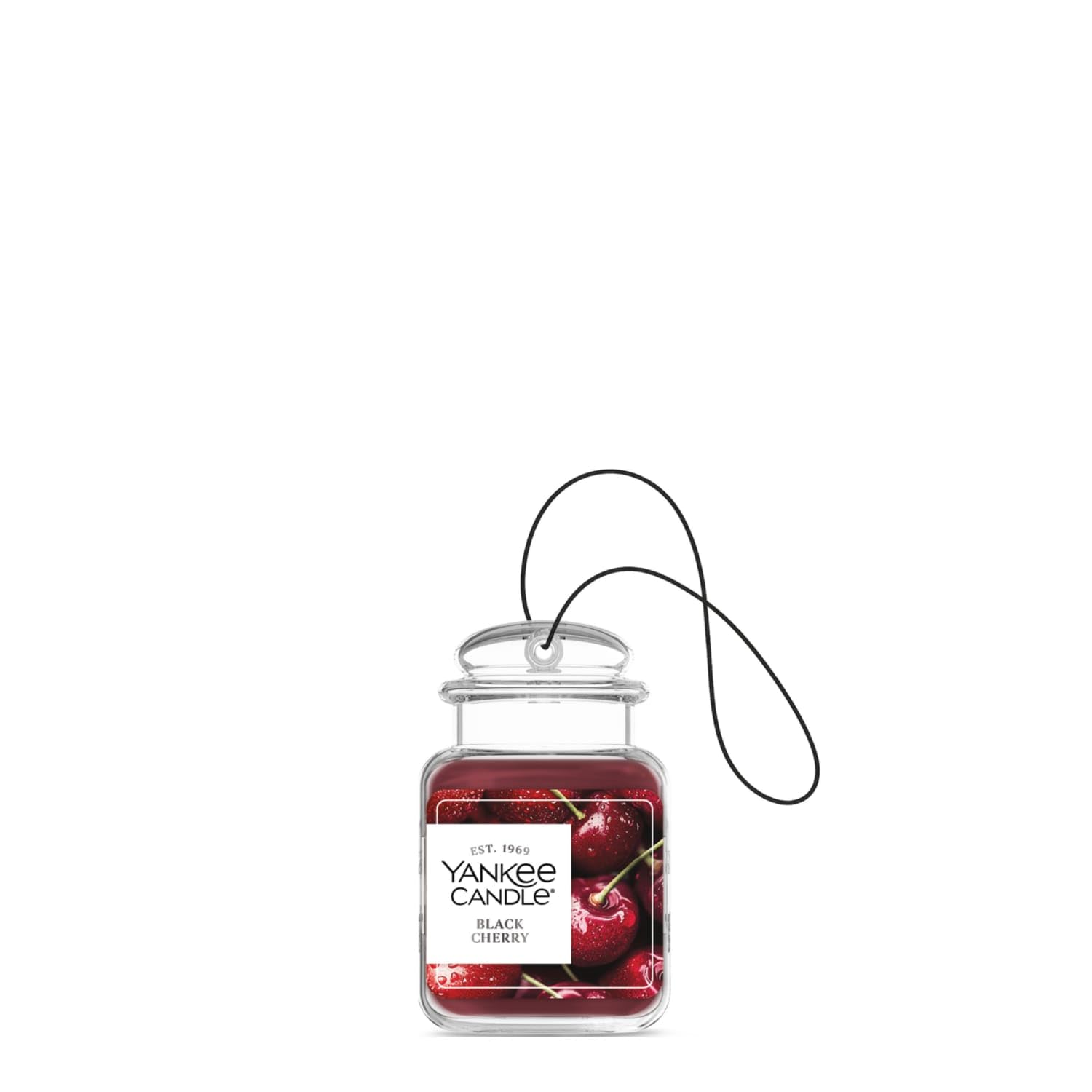 Yankee Candle Car Air Fresheners, Hanging Car Jar® Ultimate Black Cherry Scented, Neutralizes Odors Up To 30 Days