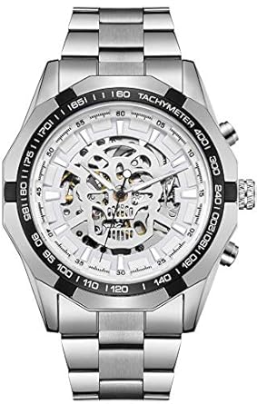 Wrath Skull Collection Silver White Dial Automatic Mechanical Watch for Mens & Boys (Without Battery for Life).
