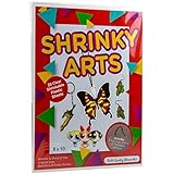 Dabit Shrinky Art Paper 20-Pack, Shrinky A Dinks Sheets For Boys And Girls, Clear Shrink Film Sheets, Kids Activities For All Ages, Bonus Traceable Pictures And Keychains