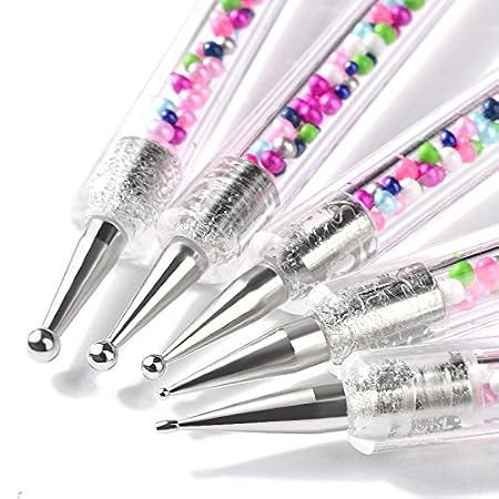 5er-Set Dotting Tools Für Nageldesign – Doppelseitig Mit Verschiedenen Kugelgrößen, 13 Cm Lang