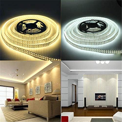 MMLC Waterproof Flexible Warm Cool White DC 12V 5M 3528 SMD 300 LEDs LED Strips Strip Light for Home Garden Bedroom Centerpiece Wedding Party (Warm White)