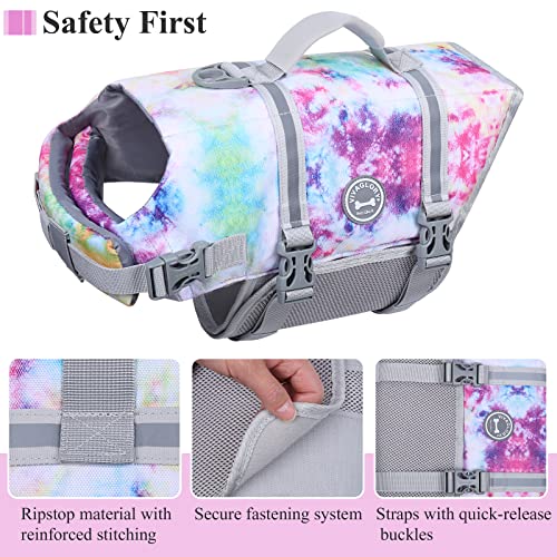 Vivaglory Ripstop Dog Life Jacket, Reflective & Adjustable Life Vest