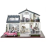 CuteBee Dollhouse Miniature with Furniture, DIY Wooden DollHouse Kit Plus Music Movement, 1:24 Scale Creative Room for Valentine's Day Gift Idea