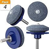 Jovitec 4 Pack Lawn Mower Sharpener Lawnmower Blade Sharpener Power Drill Hand Drill