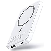 HAIARA for MagSafe Portable Charger, 5000mAh Wireless Magnetic Power Bank with USB C & A Charging, Slim Phone Battery Pack fo