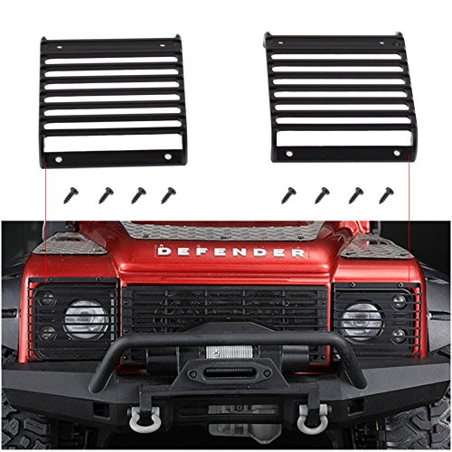 LAFEINA Metal Front Lamp Guards Headlight Cover Grille for 1/10 RC Crawler Car Traxxas TRX-4 Lamp Protection
