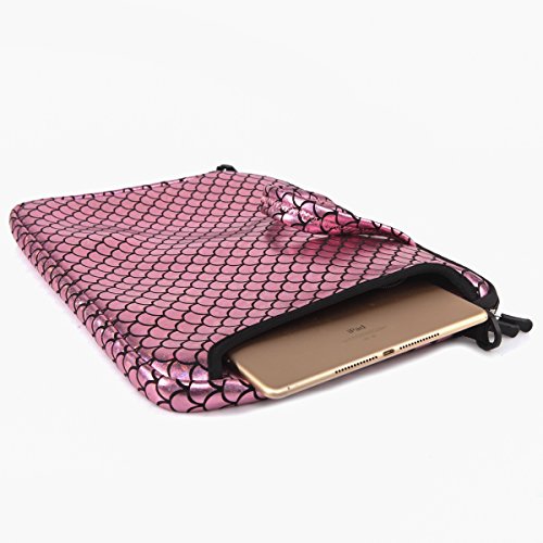 10.5-Inch Laptop Ipad Shoulder Carrying Bag Case Sleeve For 9.6” 9.7" 10" 10.1" 10.5" Ipad/Netbook/ Tablet/Reader, Mermaid Scale (Pink)
