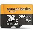 Amazon Basics 256GB Micro SD Card with Reader Adapter, Fast Speed Up to 200MB/s, Black, 1-Pack