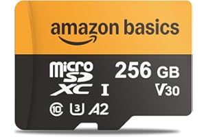 Amazon Basics 256GB microSDXC Card with Adapter, Read Speed Up to 200MB/s, 1-Pack