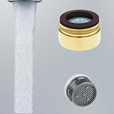Polished Brass Aerator Housing Faucet 1.0 gpm 1.2, 1.5, 1.8, 2.2 flow rates insert Washer Dual/Male/Female Standard Threads (Male Thread, Lt. Blue 1.8 gpm)