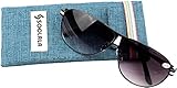 SOOLALA Mens Moore Aviator Nearly Invisible Line Bifocal Sunglasses with Readers