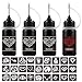 Comdoit Temporary Tattoo Kit Jagua Gel Tattoos Semi Permanent Tattoo Freehand Ink 35 Pcs Cool Tattoo Stencils DIY Tattoos Fake Freckles Temp Tattoos for Women Kids Adults Men Body Markers (4 Bottles)