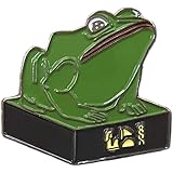 Egyptian Frog Fertility Goddess Heket Heqet Kek Statue 1.25" Lapel Enamel Pin Metal Badge