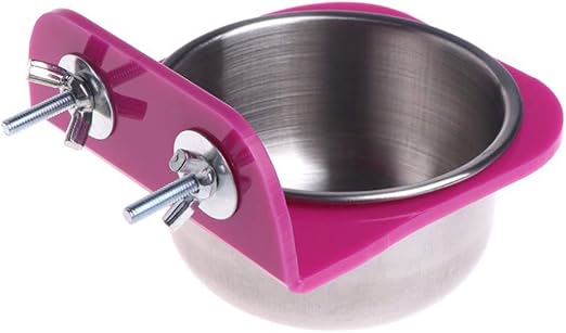 Ysnuk Bird Feeder Bird Parrot Feeder Stainless Steel Food Water