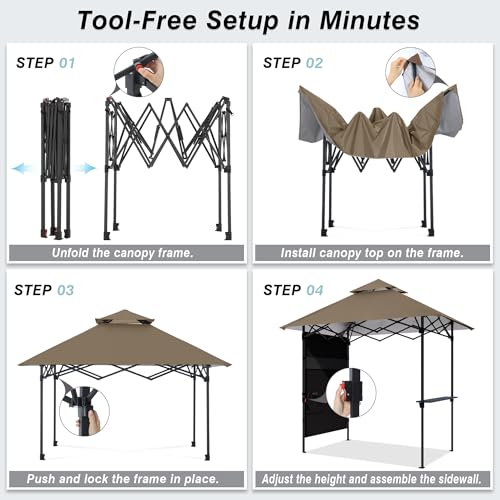ABCCANOPY 8x5 Pop Up BBQ Grill Gazebo Review: Portable Canopy With Lights & Sidewall image 28