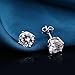 CZ Diamond Stud Earrings Sterling Silver Round Cut Cubic Zirconia Stud Earrings,Unique Fashion Stud Earrings,Simple Casual Stud Earrings 7mm Nickel Free,Hypoallergenic Earrings for Women