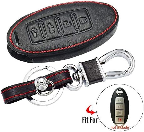 JHDKAC Car Remote Control Leather Car Key Case For Nissan Versa Maxima Altima Rogue Armada Sentra Murano Infiniti FX35 QX60 Remote Protect Cover Keys Bag