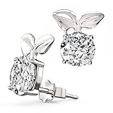 Freeman Jewels Baby Girl Earrings Sterling Silver 5mm Round-Cut Cubic Zirconia Stud Earrings