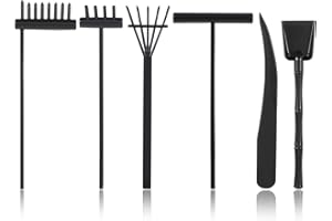 JJUNW Mini Zen Garden Kit, 6 Pcs Zen Garden Rake Tools Sand Casting Kit, Sand Zen Garden, Meditation Accessories for Home Office Desk Garden Decor