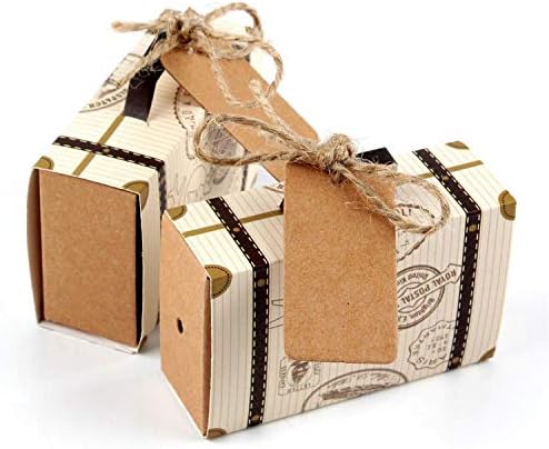 YTCE7S5 10pcs Wedding Paper Candy Gift Box Travel Suitcase Chocolate Bag Gifts Guest Wedding Favor Birthday Party Decoration,10 Set