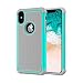 AGRIGLE Hybrid Heavy Duty Protection Shockproof Defender Anti-Scratch Soft Rubber Bumper Cover Case Compatible with iPhone X/XS 5.8 inch (Teal) primary