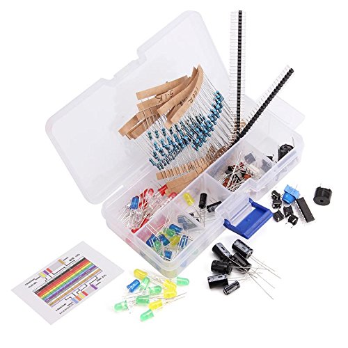 LAFVIN Electronics Component Basic Starter Kit with Flame Sensor,Precision Potentiometer, Buzzer, Capacitor Compatible with Arduino, MEGA2560