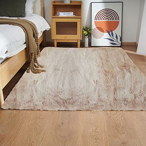 Ghouse Teppich Rechteck 120X180 Cm Beige Flauschig Weich Wohnzimmer Schlafzimmer Dekoration Rutschfest Kurzflor Teppich Waschbarer Carpet