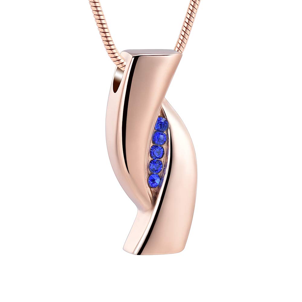 Cremation Ashes Necklace Infinity Urn Pendants for Ashes Stainless Steel Cremation Ashes Jewelry for Pet/Human Keepsake Memorial Gifts (Rose Gold)