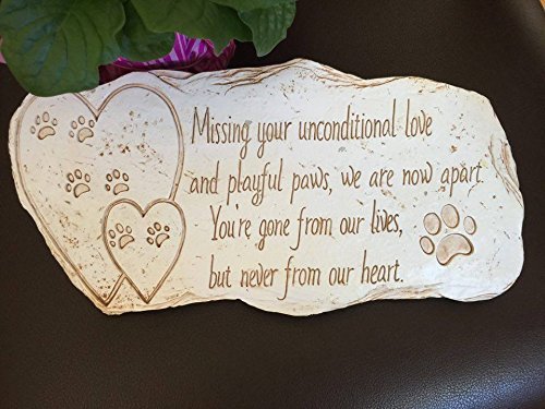 4 Pawprints+Remembered+Memorial+Stone+Marker