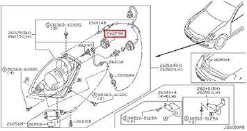 Amazon Com Infiniti Genuine Headlight Socket Headlamp Cover 26029 98u00 Qx70 Fx Q45 M45 G35 Automotive