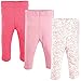 Luvable Friends 3-Pack Baby Girl Leggings, Pink Rose, 18 Months