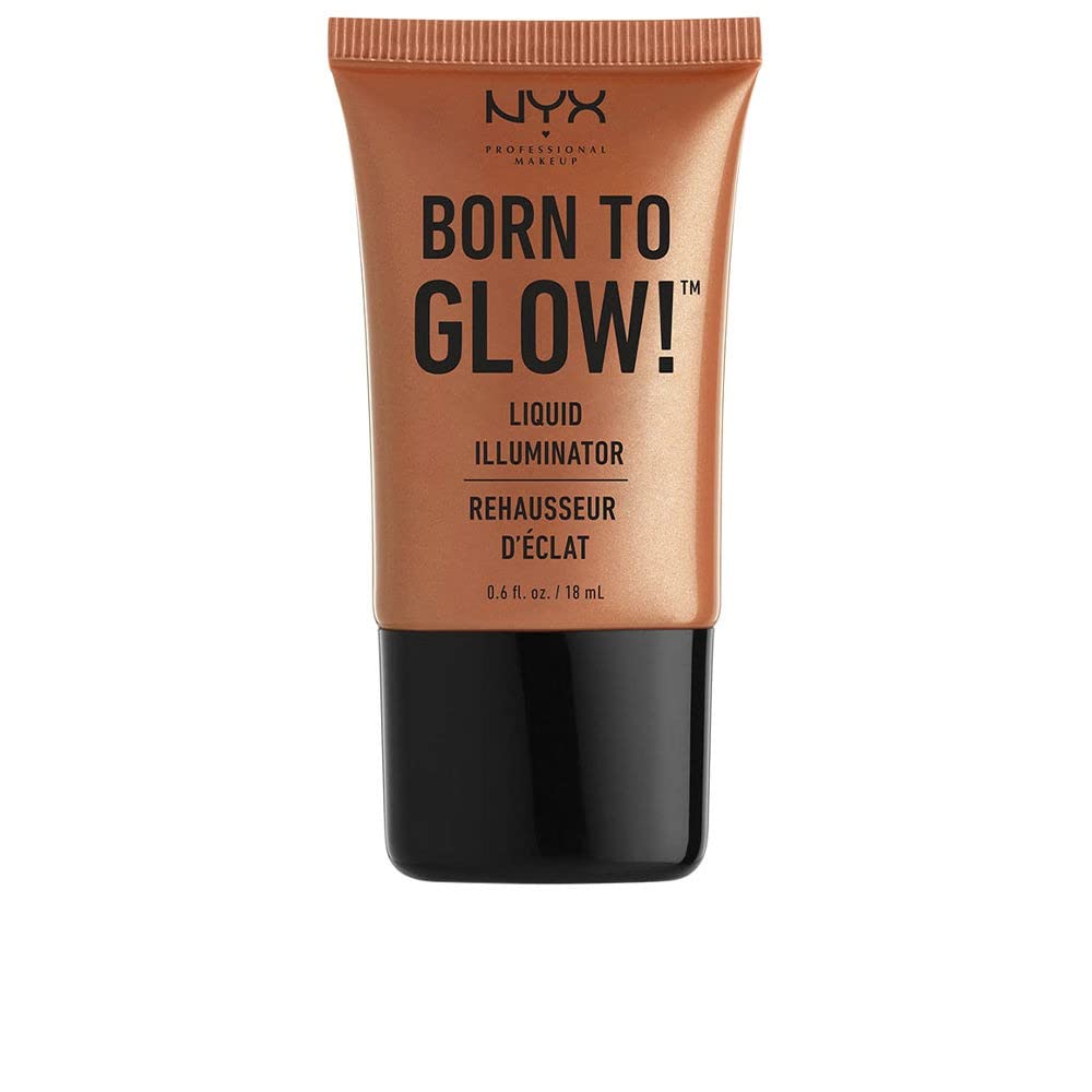 NYX Professional Makeup Born to Glow Liquid Illuminator, Liquid Shimmer Makeup, Highlighter, Foundation Base, Vegan Formula, Shade: Sun Goddess