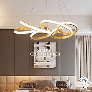 Moderne LED Hanglamp Eettafel Plafondlamp 5-Ring Hanglamp Woonkamer Hanglamp Slaapkamer in Hoogte Verstelbare Hanglamp…