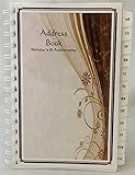 Large Print Address Book with A-Z Tabs Birthday Anniversary Calendar Family Record Keeper Brown Personalized Gift