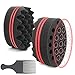 Parabirds Curl Twist Hair Sponge Big&Small Holes Brush Double-Sided Comb Brush Sponge for Afro Black Men Women (2PCSRed Round)